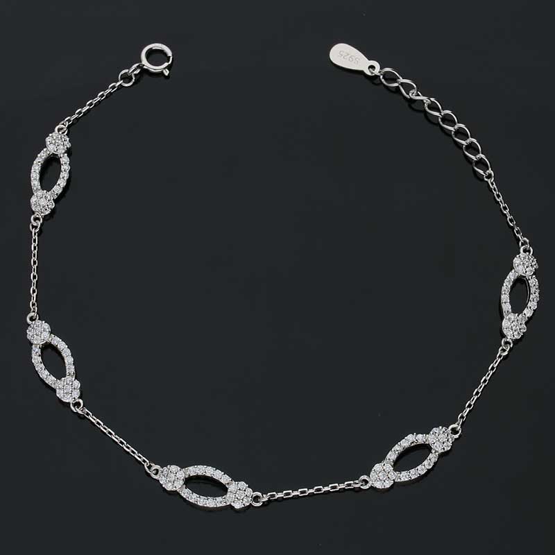 Sterling Silver 925 Oval Shaped Bracelet - FKJBRLSLU1047