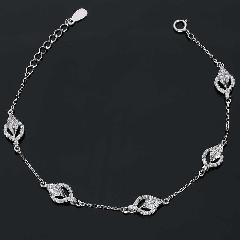 Sterling Silver 925 Leaf Bracelet - FKJBRLSLU1045