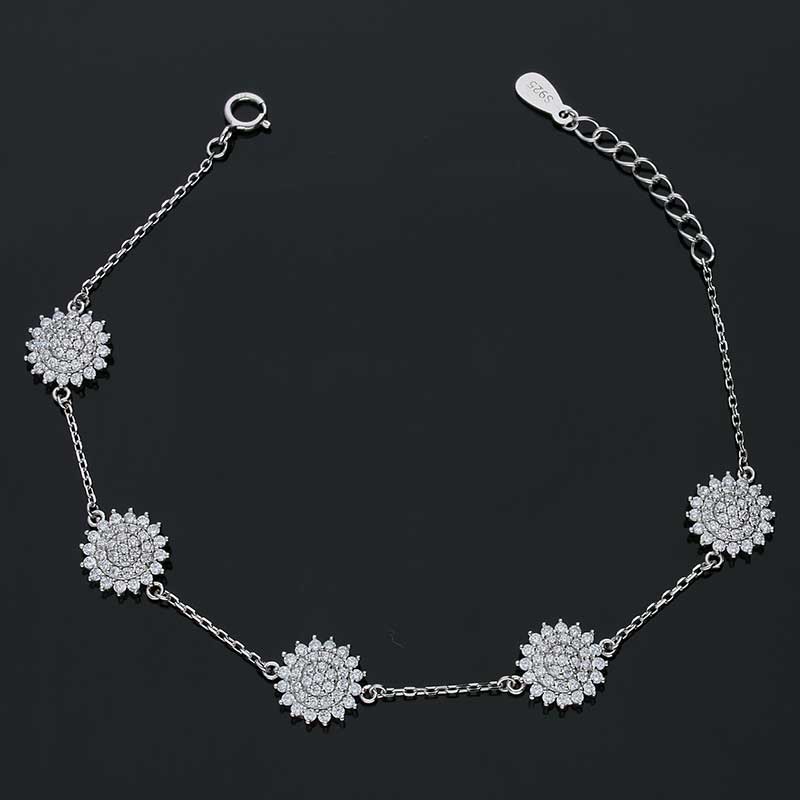 Sterling Silver 925 Flowers Bracelet - FKJBRLSLU1042