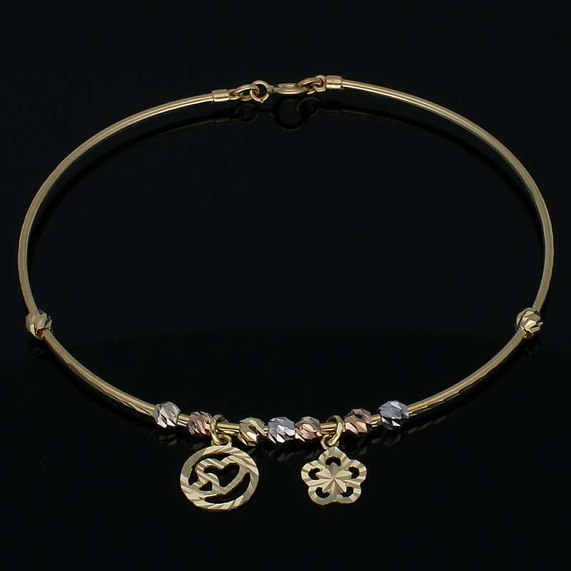 Gold Hanging Bangle in 18KT - FKJBNG18KU2018