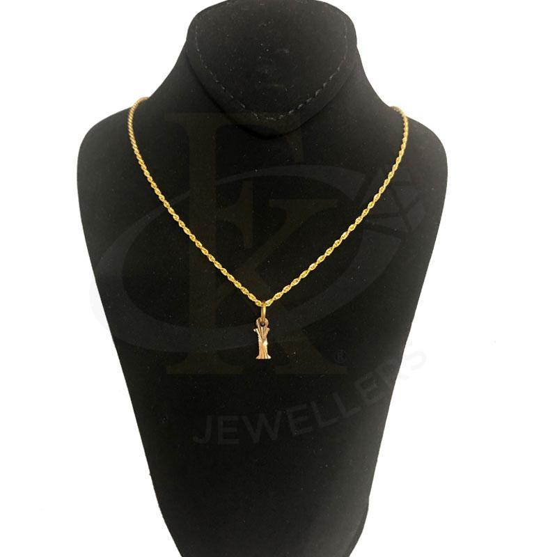 Gold Necklace (Chain with Alphabet Pendant) 18KT - FKJNKL1468
