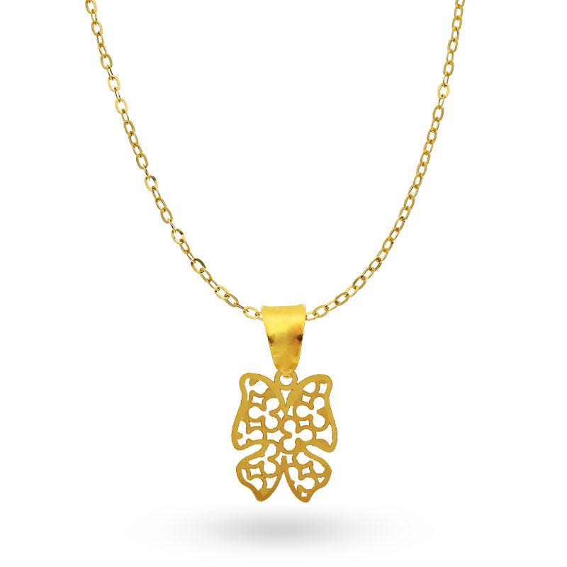 Gold Necklace (Chain with Butterfly Pendant) 18KT - FKJNKL18K2046