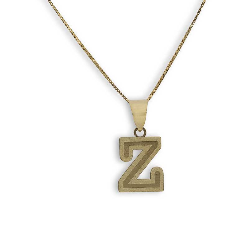 Gold Necklace (Chain with Alphabet Pendant) 18KT - FKJNKL18K2260