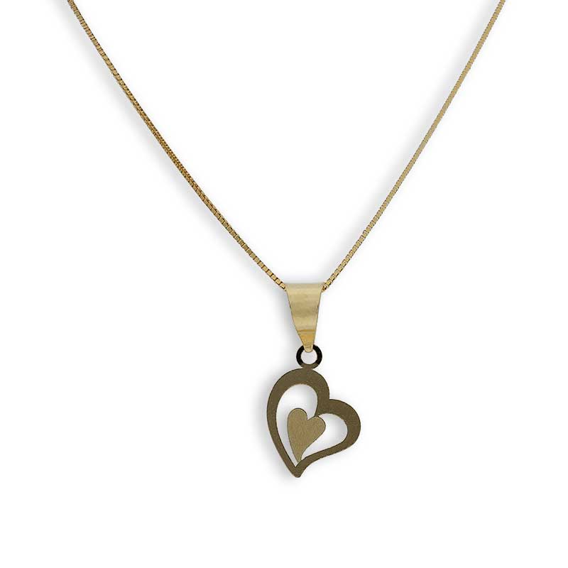 Shop Online 18K Gold Twisted Heart Pendant Necklace at FK