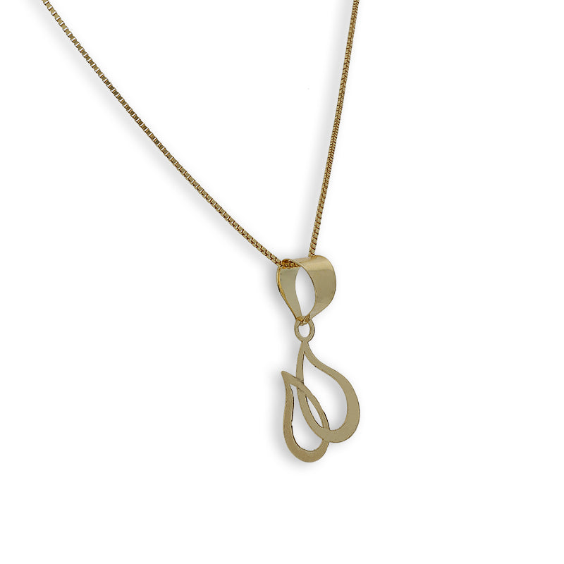 Gold Necklace (Chain with Teardrop Pendant) 18KT - FKJNKL18K2304
