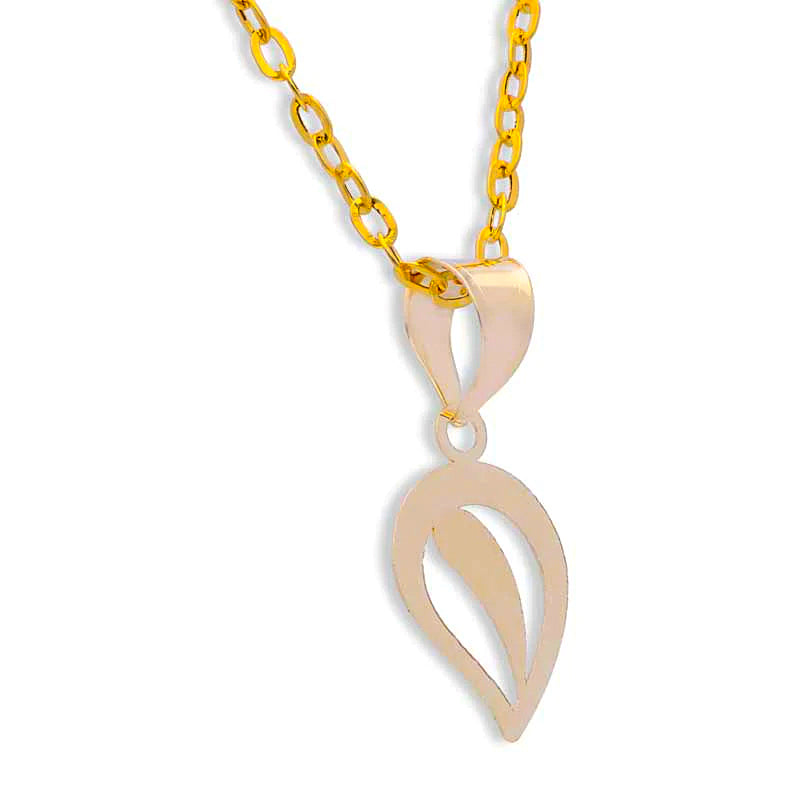 Gold Necklace (Chain with Leaf Pendant) 18KT - FKJNKL18KU1048