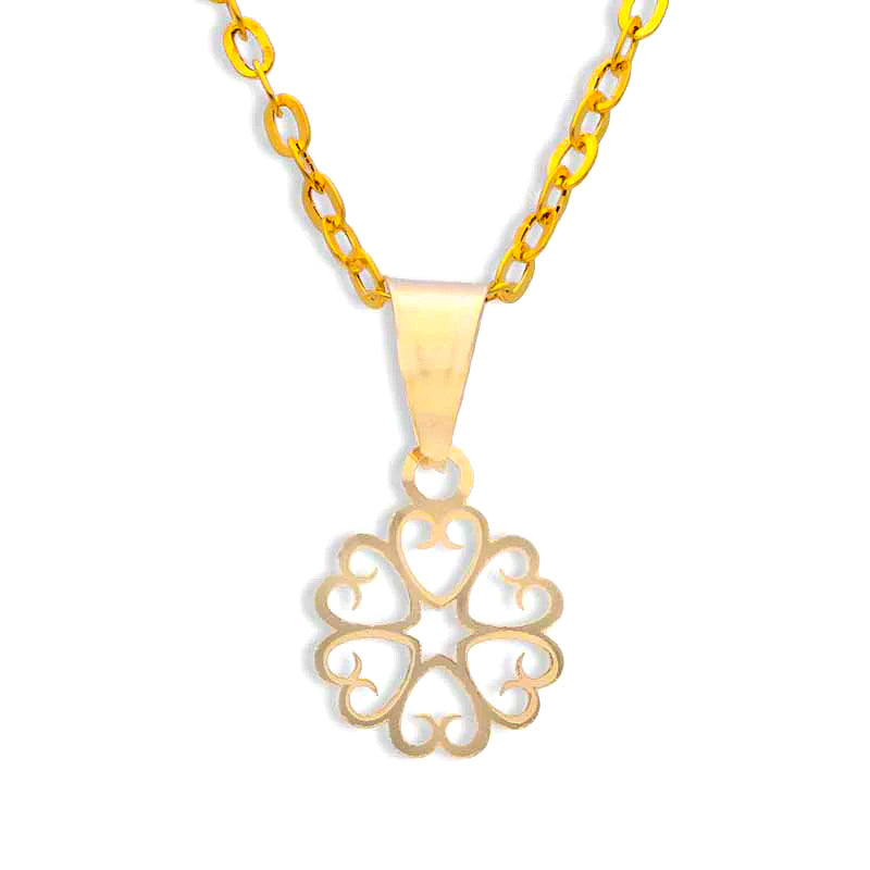 Gold Necklace (Chain with Flower Pendant) 18KT - FKJNKL18KU1049