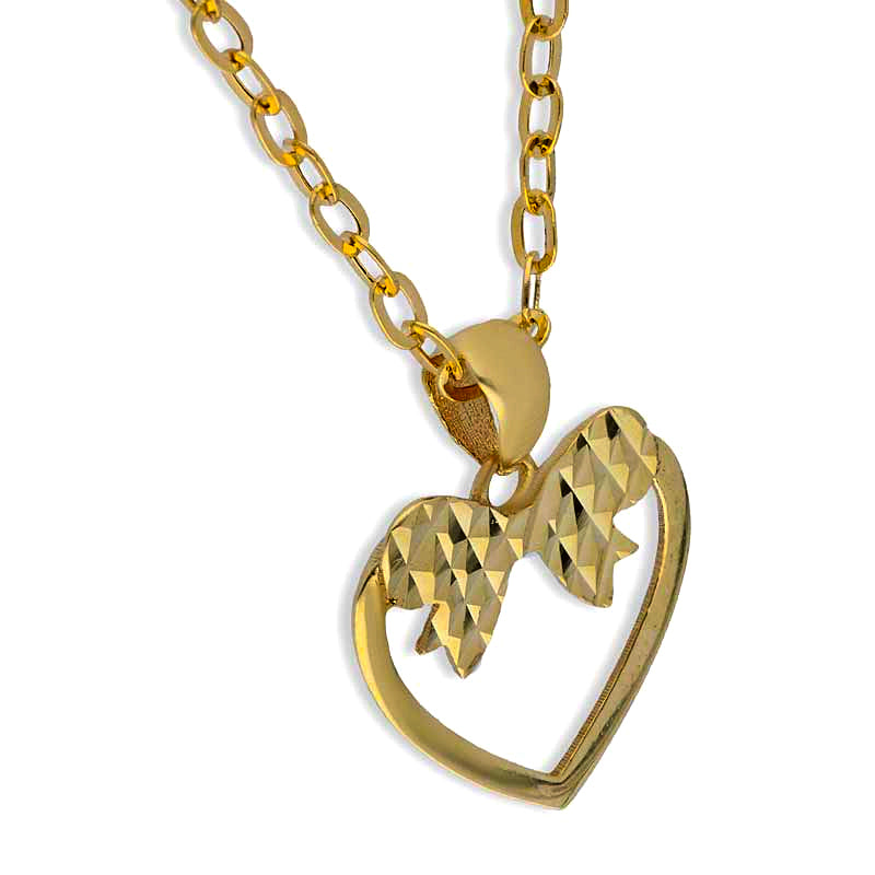Gold Necklace (Chain with Heart Knot Pendant) 18KT - FKJNKL18KU1087