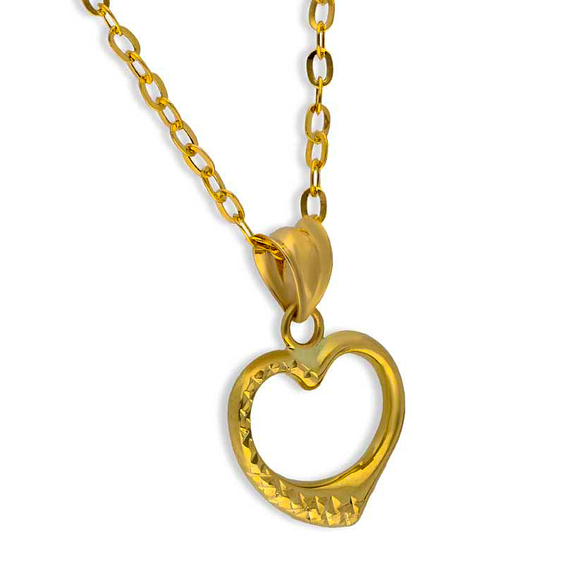 Gold Necklace (Chain with Heart Pendant) 18KT - FKJNKL18KU1089