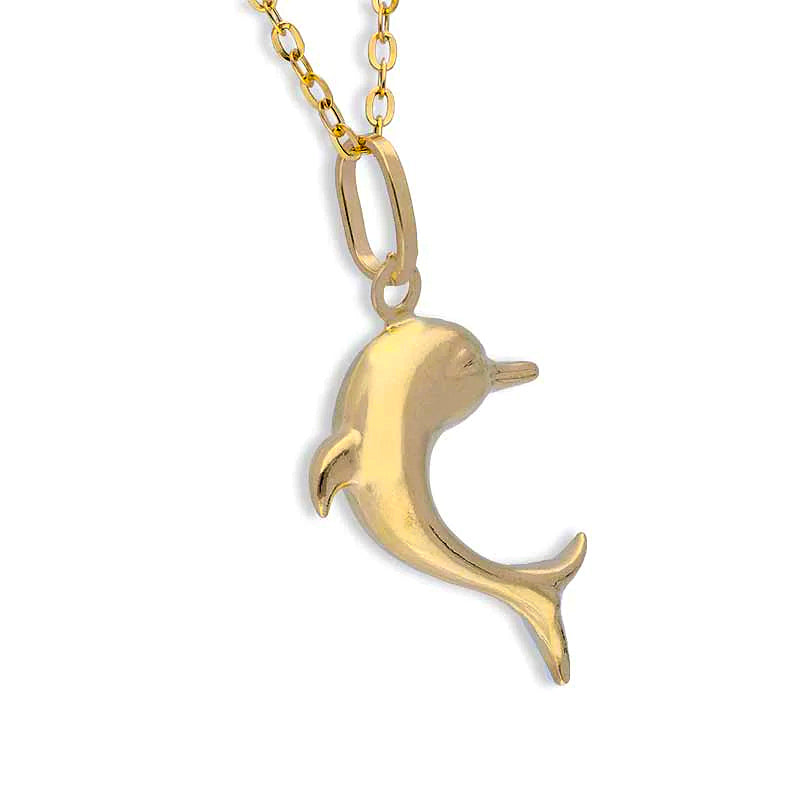 Gold Necklace (Chain with Dolphin Pendant) 18KT - FKJNKL18KU1102