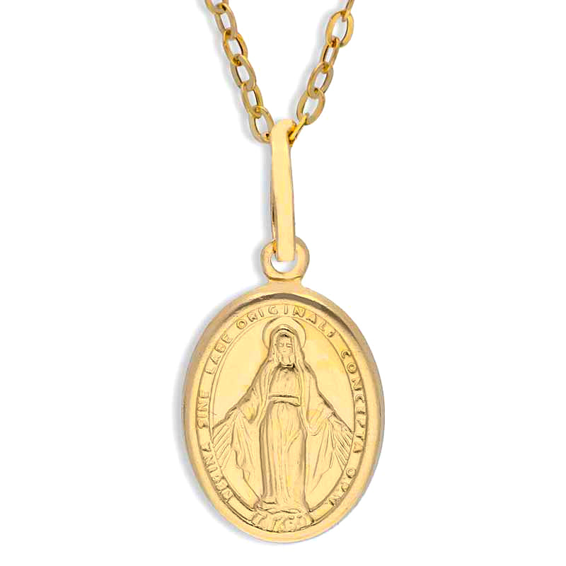 Gold Necklace (Chain with Mother Mary Pendant) 18KT - FKJNKL18KU1128