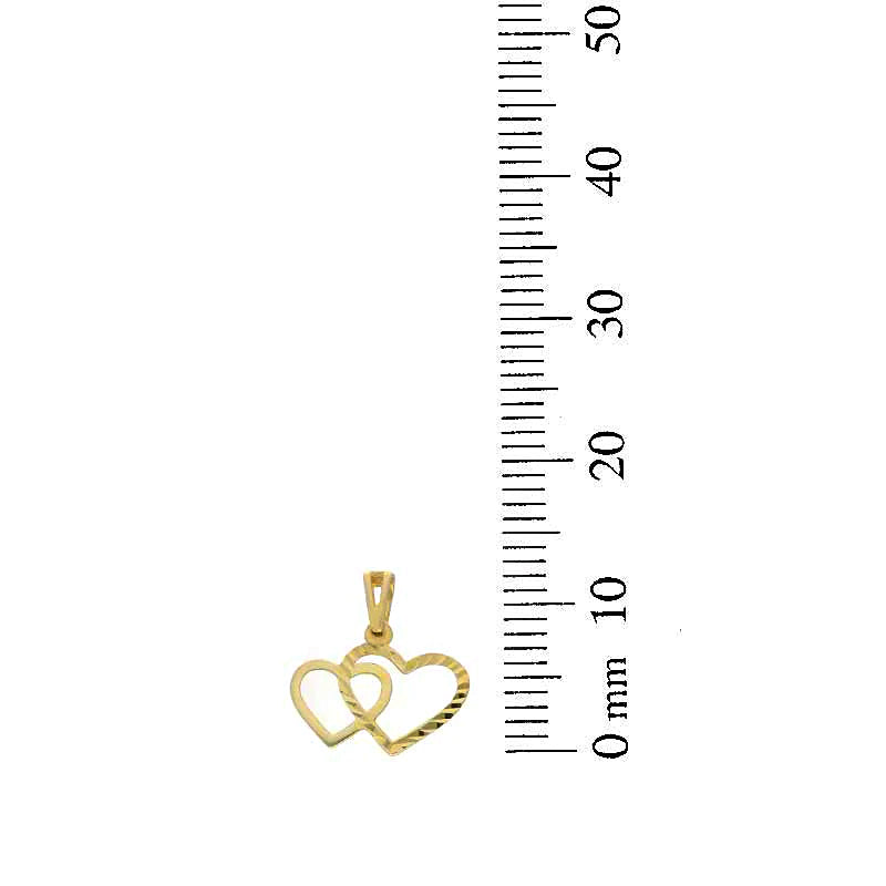 Gold Twin Hearts Pendant 18KT - FKJPND18KU1039