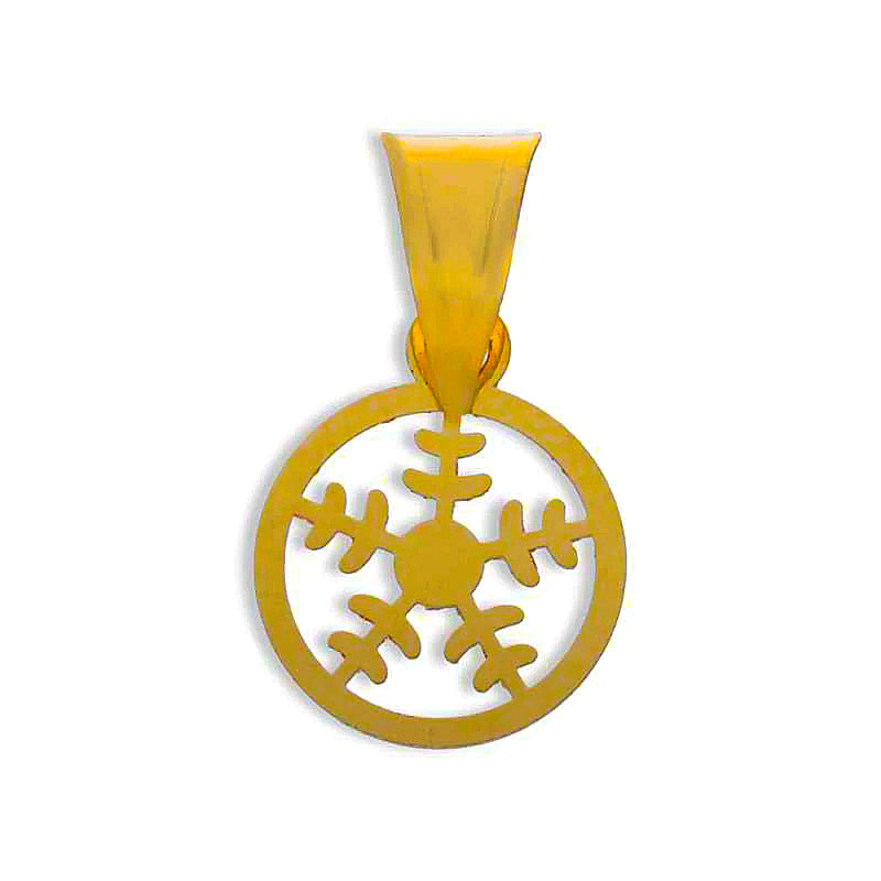 Gold Flower Pendant 18KT - FKJPND18KU1043