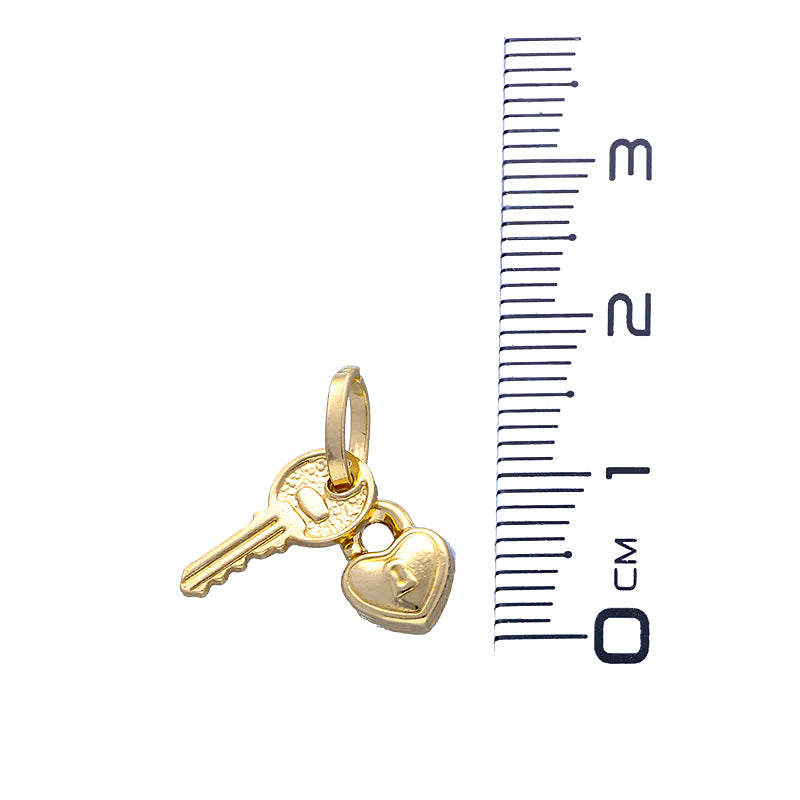 Gold Lock and Key Pendant 18KT - FKJPND18KU1065
