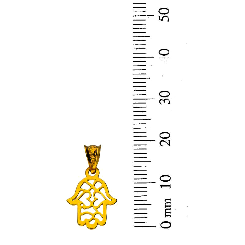 Gold Hamsa Hand Pendant 18KT - FKJPND18KU1086