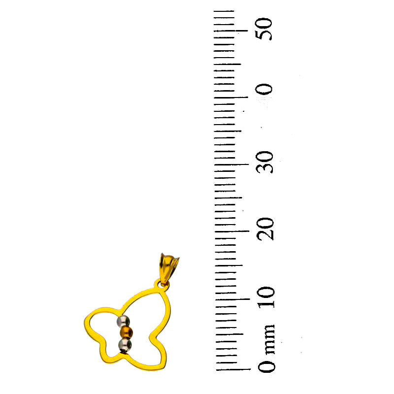 Trio Tone Gold Butterfly Pendant 18KT - FKJPND18KU1095