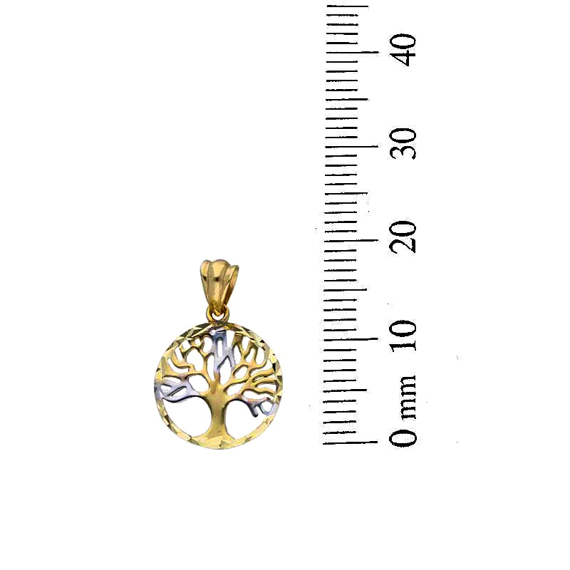 Dual Tone Gold Tree Pendant 18KT - FKJPND18KU1103