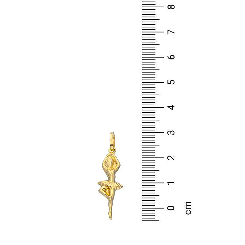 Gold Dancing Girl Pendant 18KT - FKJPND18KU1134