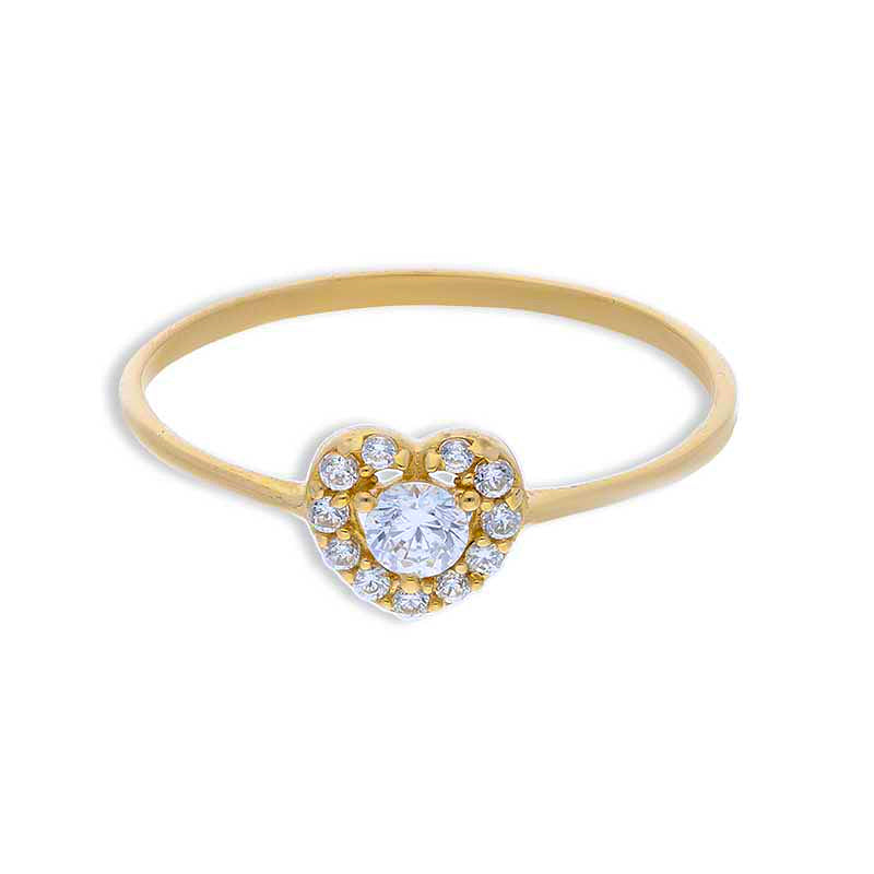 Gold Heart Shaped Ring 18KT - FKJRN18KU2088