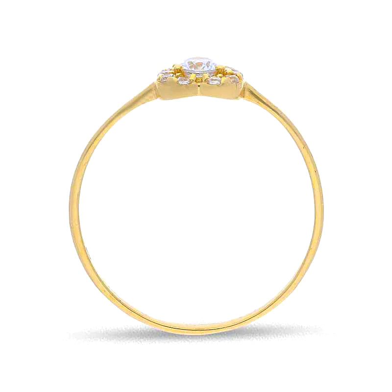 Gold Heart Shaped Ring 18KT - FKJRN18KU2088