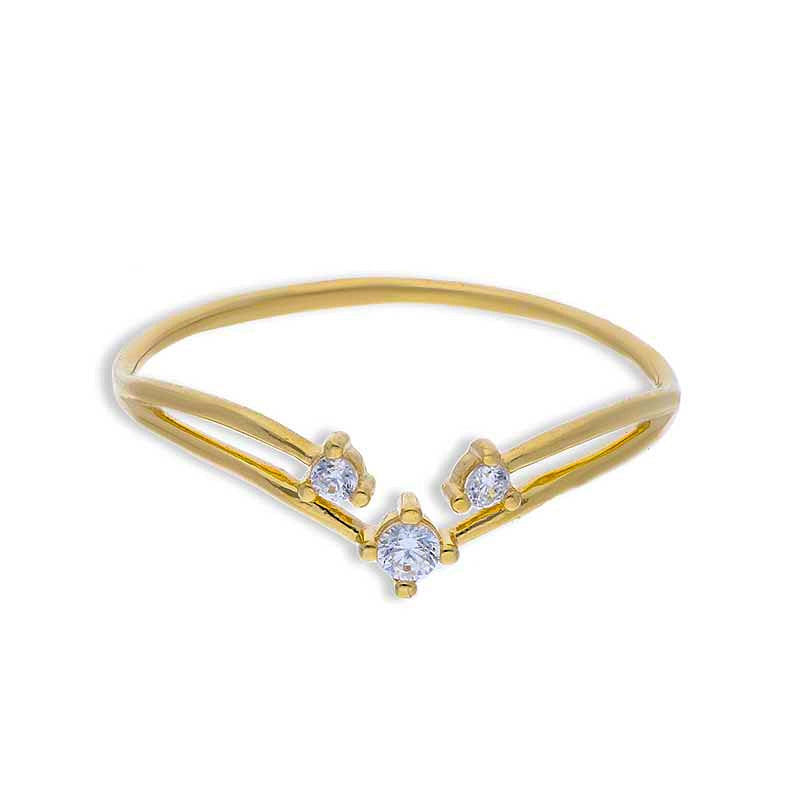 Gold Solitaire Ring 18KT - FKJRN18KU2092