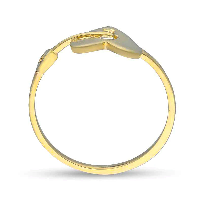 Gold Heart Lock With Key Ring 18KT - FKJRN18KU2104