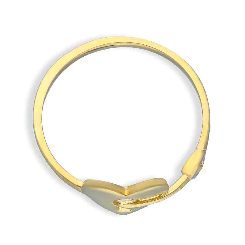Gold Heart Lock With Key Ring 18KT - FKJRN18KU2104