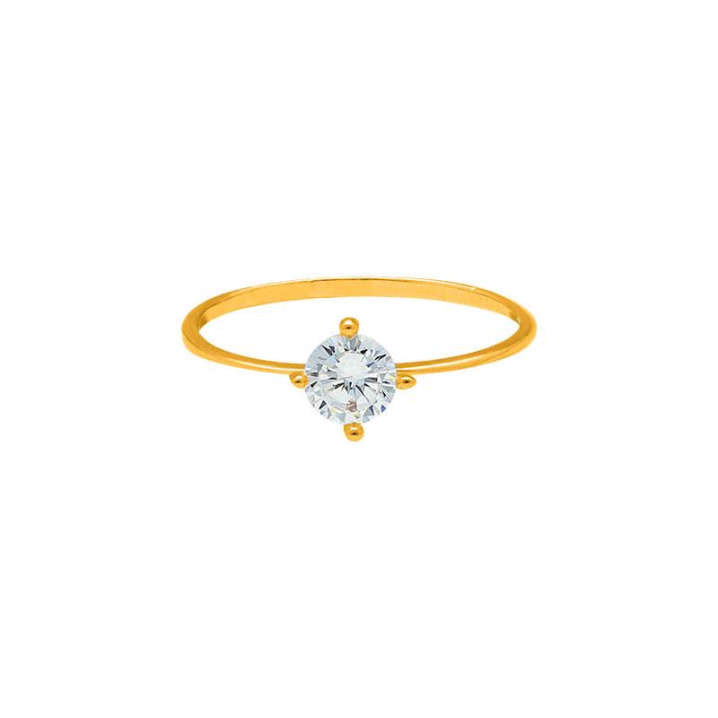 Gold Solitaire Ring 18KT - FKJRN1302