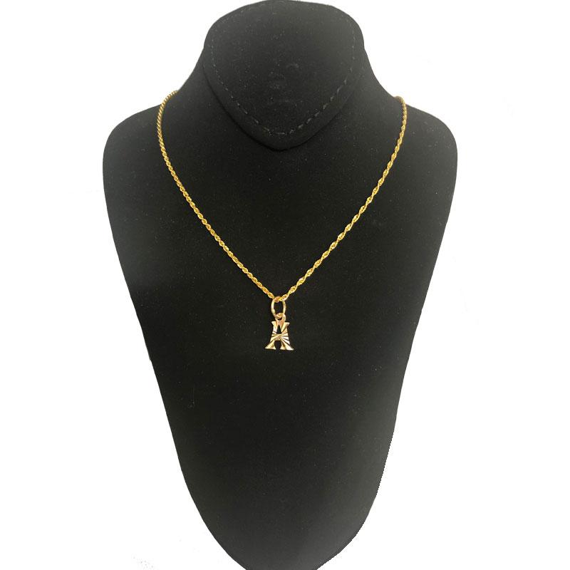 Gold Necklace (Chain with Alphabet Pendant) 18KT - FKJNKL1468