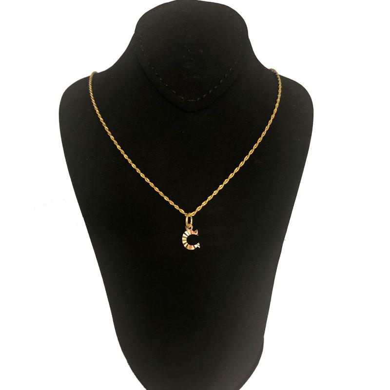 Gold Necklace (Chain with Alphabet Pendant) 18KT - FKJNKL1468