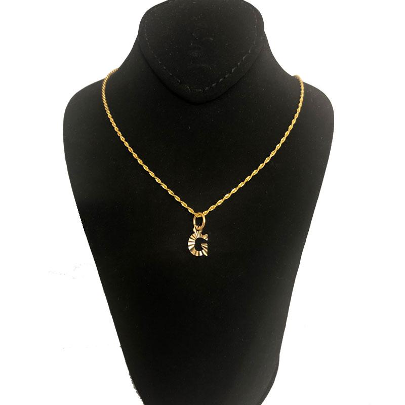 Gold Necklace (Chain with Alphabet Pendant) 18KT - FKJNKL1468