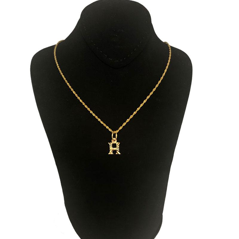 Gold Necklace (Chain with Alphabet Pendant) 18KT - FKJNKL1468