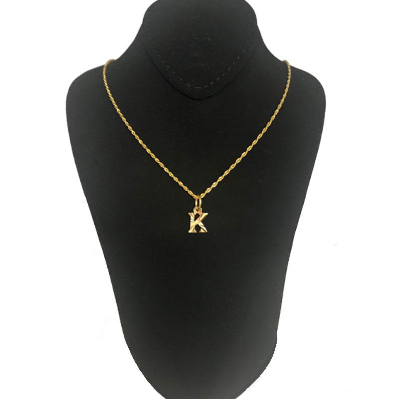 Gold Necklace (Chain with Alphabet Pendant) 18KT - FKJNKL1468