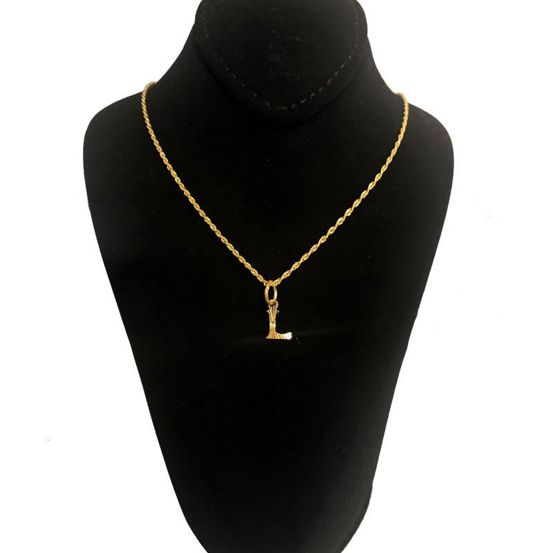 Gold Necklace (Chain with Alphabet Pendant) 18KT - FKJNKL1468