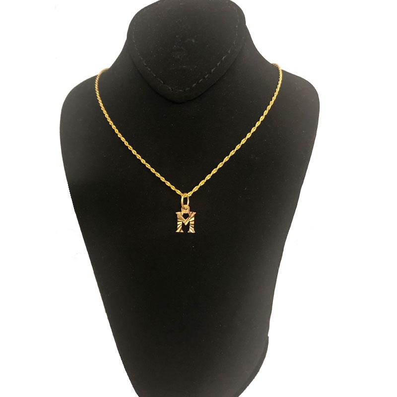 Gold Necklace (Chain with Alphabet Pendant) 18KT - FKJNKL1468