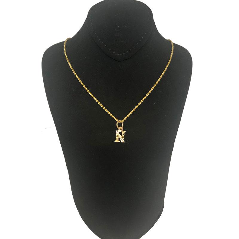 Gold Necklace (Chain with Alphabet Pendant) 18KT - FKJNKL1468