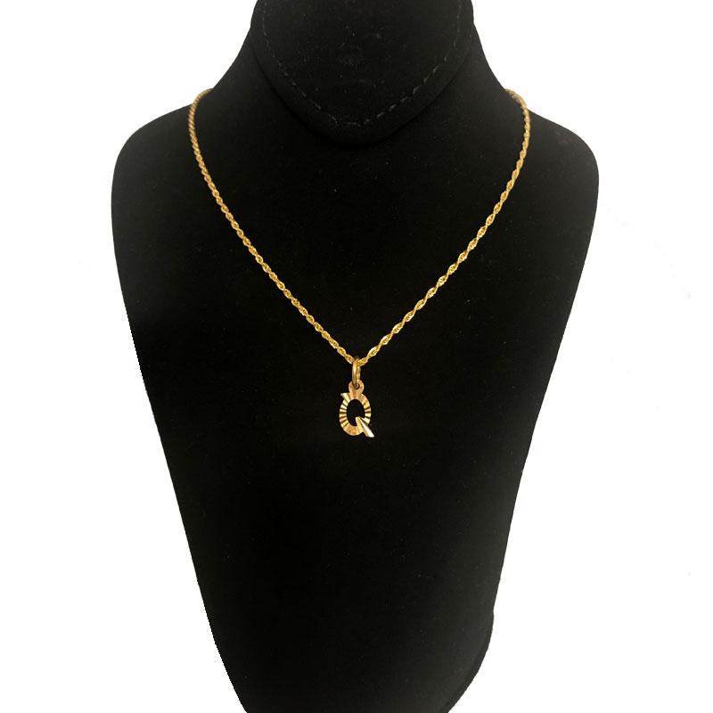 Gold Necklace (Chain with Alphabet Pendant) 18KT - FKJNKL1468