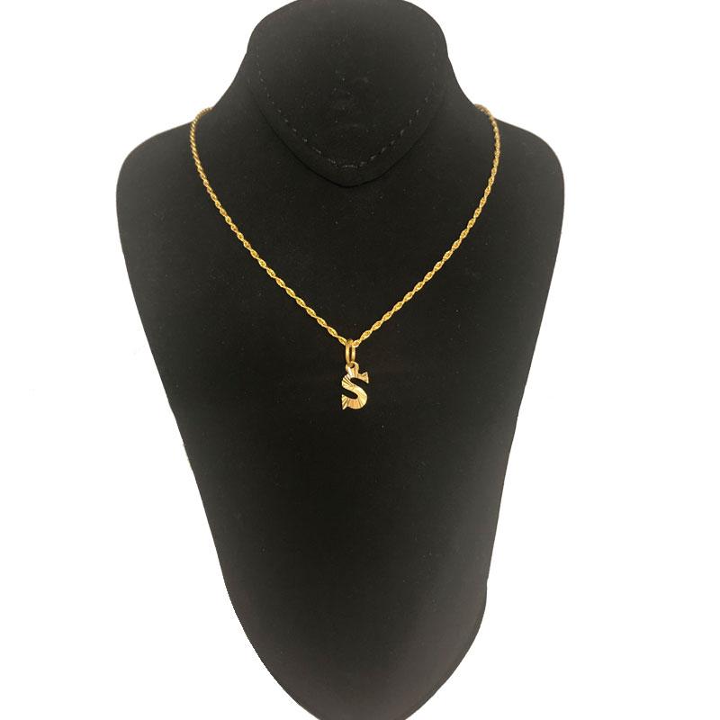 Gold Necklace (Chain with Alphabet Pendant) 18KT - FKJNKL1468