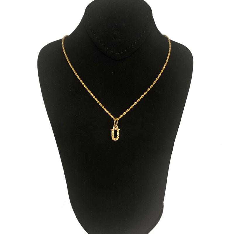 Gold Necklace (Chain with Alphabet Pendant) 18KT - FKJNKL1468