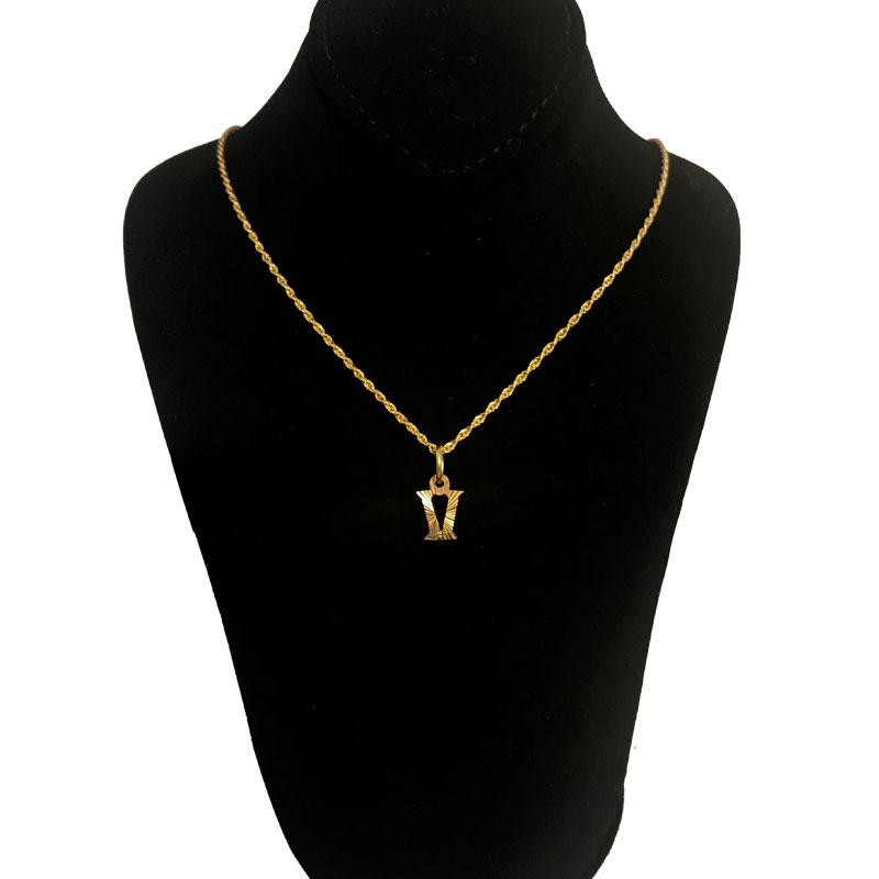 Gold Necklace (Chain with Alphabet Pendant) 18KT - FKJNKL1468