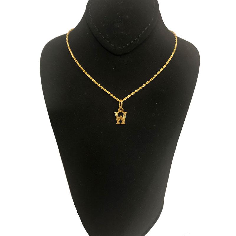 Gold Necklace (Chain with Alphabet Pendant) 18KT - FKJNKL1468