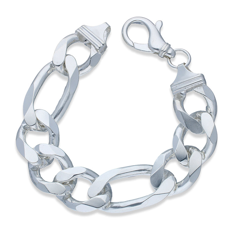Sterling Silver 925 Men's Figaro Bracelet - FKJBRLSLU1120