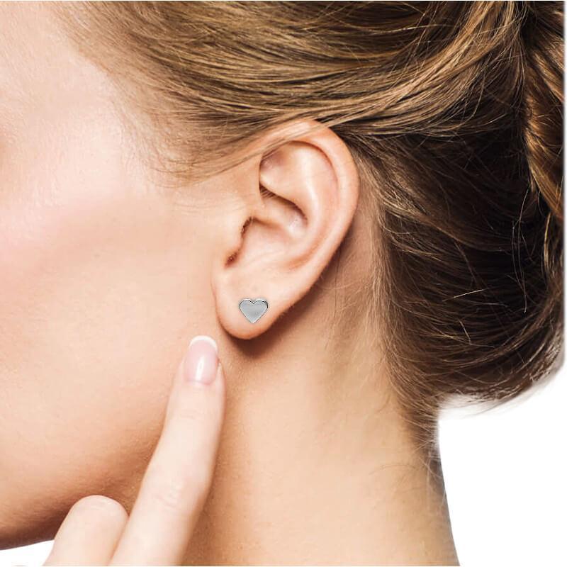 Italian Silver 925 Heart Shaped Earrings - Fkjernsl2265