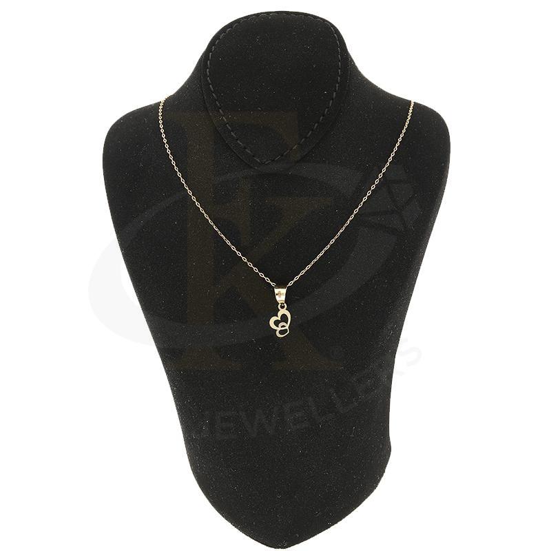 Gold Necklace (Chain With Twin Hearts Pendant) 18Kt - Fkjnkl18K2335 Necklaces