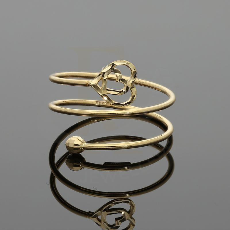 Gold Twin Heart Shaped Spiral Ring 18Kt - Fkjrn18K2783 Rings