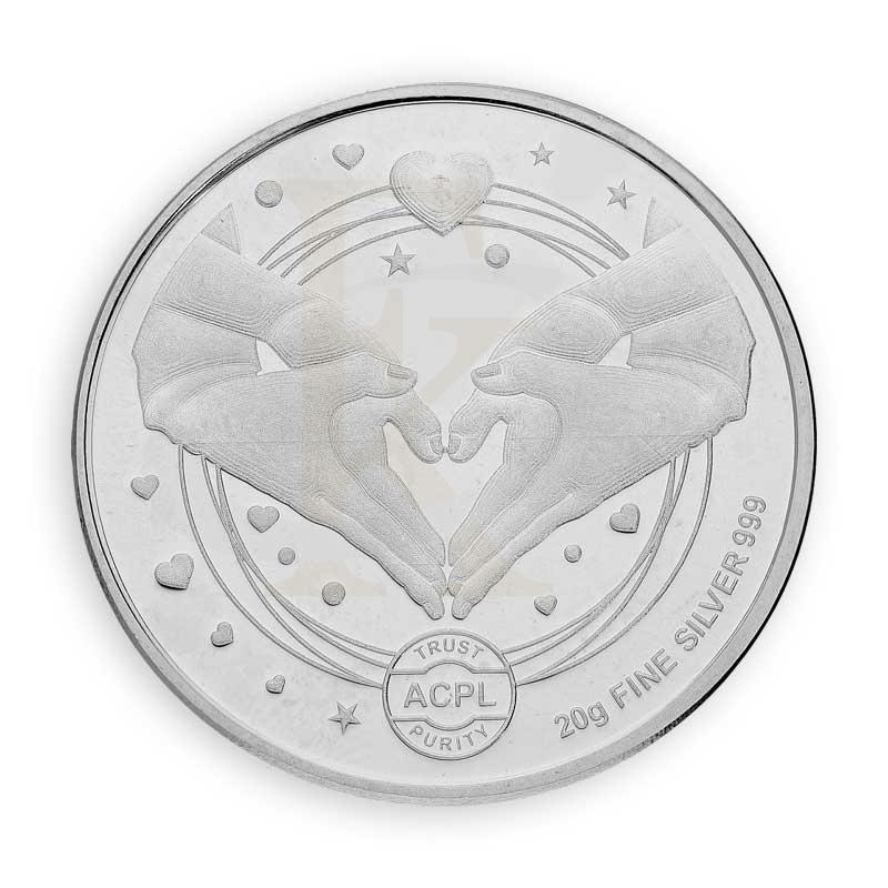 Silver 20 Grams Congratulations Coin For Couple In Fine 999 - Fkjconsl3110 Bars