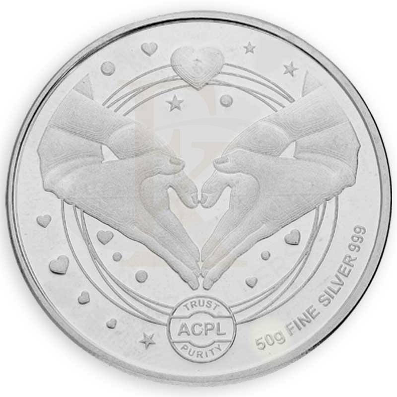 Silver 50 Grams Congratulations Coin For Couple In Fine 999 - Fkjconsl3114 Bars