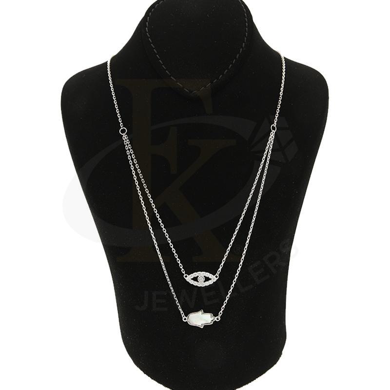 Italian Silver 925 Hamsa Hand With Evil Eye Necklace - Fkjnkl1948 Necklaces