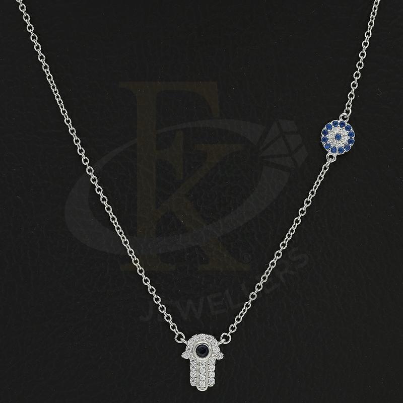 Italian Silver 925 Hamsa Hand With Evil Eye Necklace - Fkjnklsl2582 Necklaces