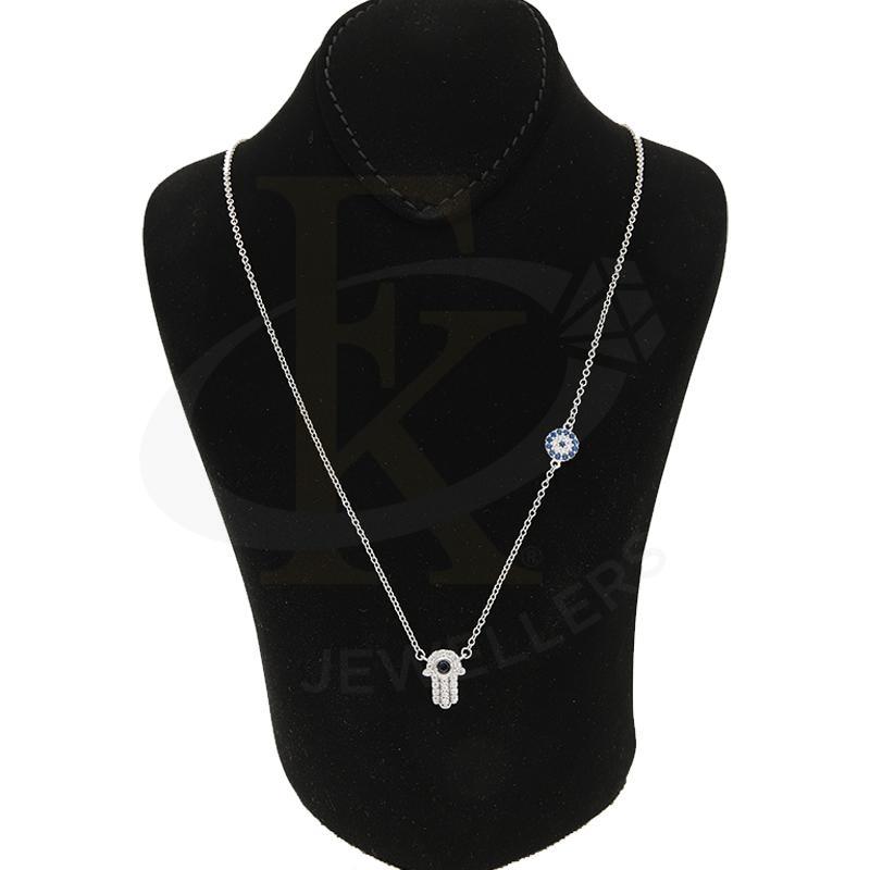 Italian Silver 925 Hamsa Hand With Evil Eye Necklace - Fkjnklsl2582 Necklaces